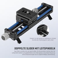 NEEWER 140mm Makró Fókusz Sín 360° Forgatható 4-Irányú Zárással QR Lemezzel Közeli Makró Fotózáshoz GM-MP2 3
