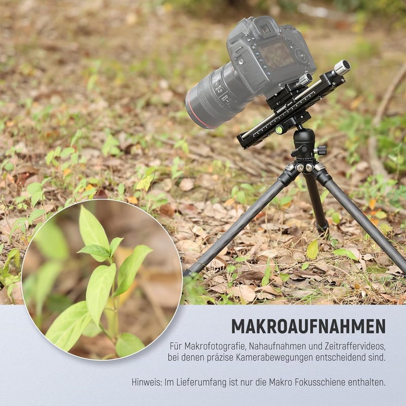 NEEWER 140mm Makró Fókusz Sín 360° Forgatható 4-Irányú Zárással QR Lemezzel Közeli Makró Fotózáshoz GM-MP2