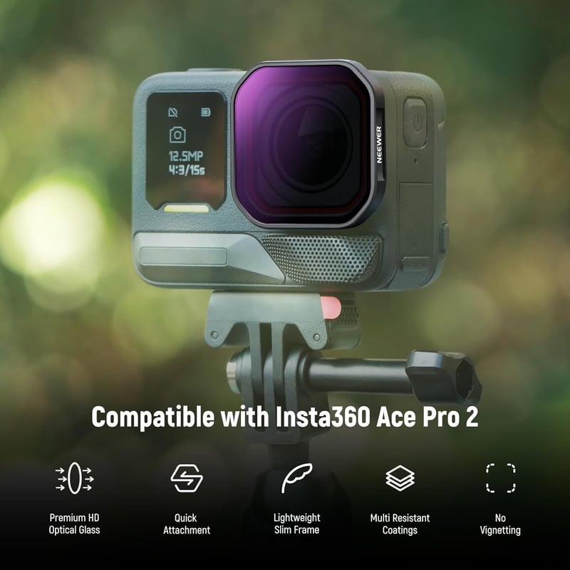 NEEWER 4 darabos ND/PL szűrő szett Insta360 Ace Pro 2 akciókamerához, ND8/16/32/64 polarizáló szűrő készlet
