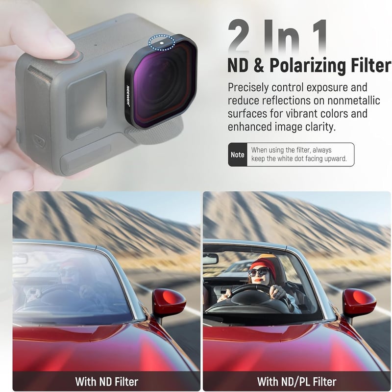 NEEWER 4 darabos ND/PL szűrő szett Insta360 Ace Pro 2 akciókamerához, ND8/16/32/64 polarizáló szűrő készlet
