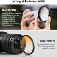 NEEWER 67mm Mobiltelefon Objektív Szűrő Szett Csiptetős Tartóval - CPL ND32 Csillag Színátmenetes Filterek iPhone Samsung 6