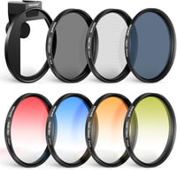 NEEWER 67mm Mobiltelefon Objektív Szűrő Szett Csiptetős Tartóval - CPL ND32 Csillag Színátmenetes Filterek iPhone Samsung 1