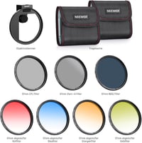 NEEWER 67mm Mobiltelefon Objektív Szűrő Szett Csiptetős Tartóval - CPL ND32 Csillag Színátmenetes Filterek iPhone Samsung 9