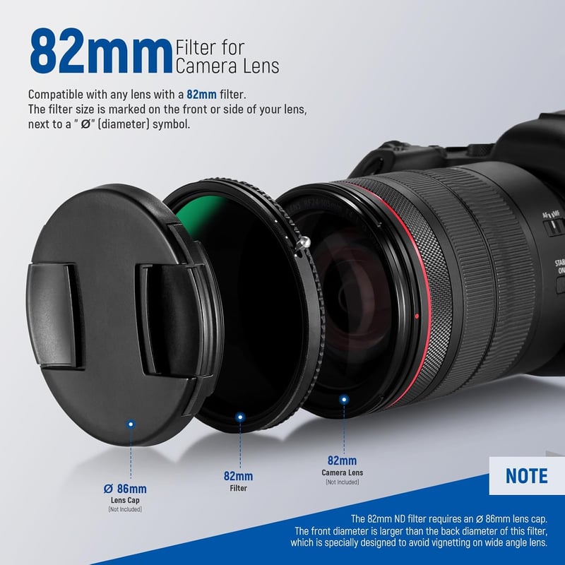 Neewer 82mm 2-in-1 Variábilis ND2-ND32 és CPL Polarizáló Szűrő Fényképezéshez Vízálló Nano Bevonattal