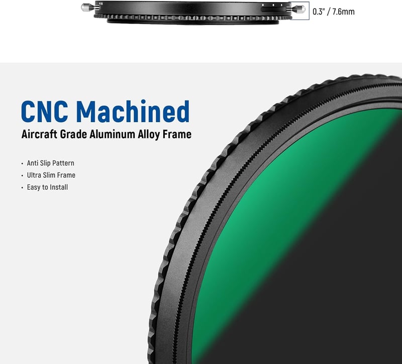 Neewer 82mm 2-in-1 Variábilis ND2-ND32 és CPL Polarizáló Szűrő Fényképezéshez Vízálló Nano Bevonattal