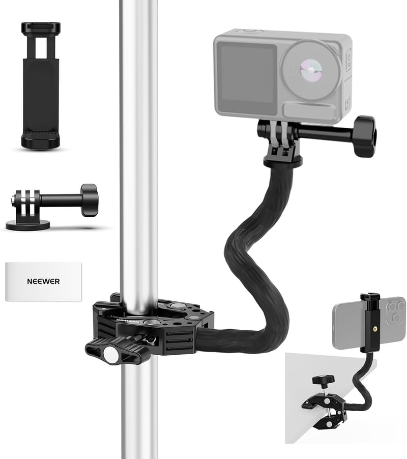 NEEWER GP-26 akciókamera rögzítő készlet szuperbilincssel, rugalmas csővel és telefontartóval