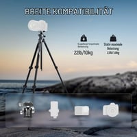 NEEWER LiteTrip LT07 hliníkový cestovný videostatív 61" | Panoramatická a guľová hlava | Arca QR doštička | Kompatibilný s Peak Design | Dve osi | Držiak na telefón | Max. 22 lb 7