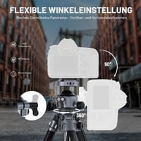 NEEWER LiteTrip LT07 hliníkový cestovný videostatív 61" | Panoramatická a guľová hlava | Arca QR doštička | Kompatibilný s Peak Design | Dve osi | Držiak na telefón | Max. 22 lb 6