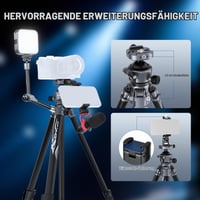 NEEWER LiteTrip LT07 hliníkový cestovný videostatív 61" | Panoramatická a guľová hlava | Arca QR doštička | Kompatibilný s Peak Design | Dve osi | Držiak na telefón | Max. 22 lb 5