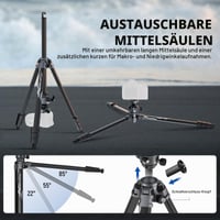 NEEWER LiteTrip LT07 hliníkový cestovný videostatív 61" | Panoramatická a guľová hlava | Arca QR doštička | Kompatibilný s Peak Design | Dve osi | Držiak na telefón | Max. 22 lb 4