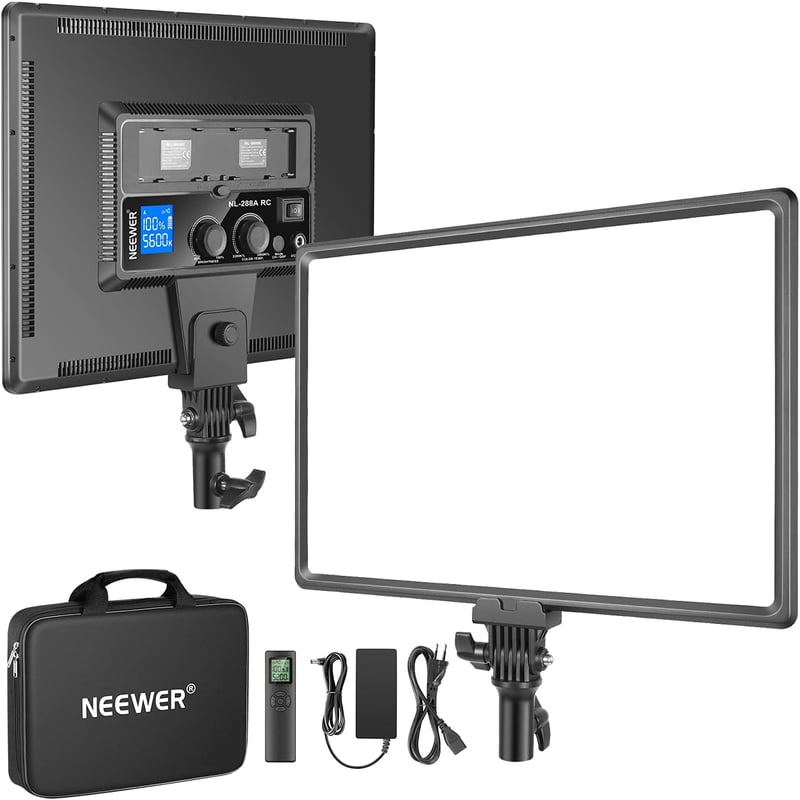 NEEWER NL288 LED videólámpa 45W, 2.4G távirányítóval, 3200K-5600K, CRI97+, dimmer