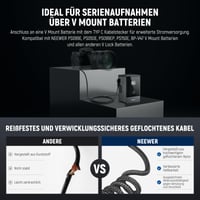NEEWER NP-FZ100 baterie falsă USB-C cu ieșire de 8,2 V, compatibilă cu camerele foto Sony 5