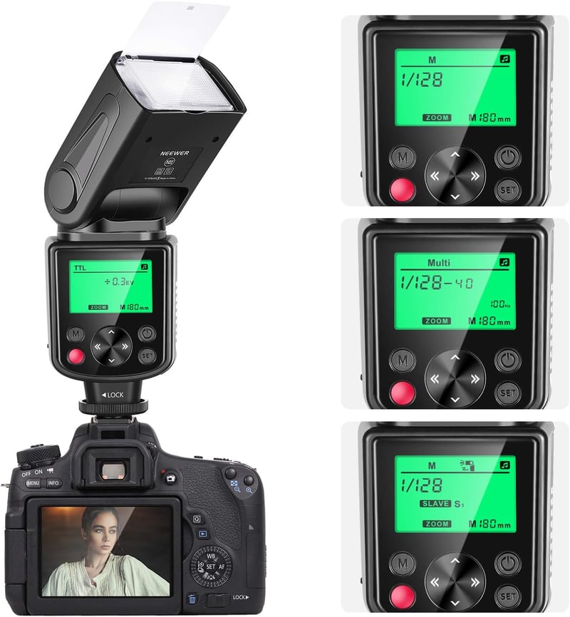 NEEWER NW-670 TTL Vaku LCD Kijelzővel Canon DSLR Fényképezőgépekhez - Speedlite Blitz Hot Shoe Csatlakozással