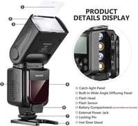 NEEWER NW-670 TTL Vaku LCD Kijelzővel Canon DSLR Fényképezőgépekhez - Speedlite Blitz Hot Shoe Csatlakozással 9