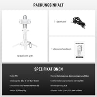NEEWER P15 Selfie robot s odnímateľným Bluetooth diaľkovým ovládačom, ľahký skladací cestovný statív pre iPhone, 360° držiak na telefón, cold shoe pre YouTube/TikTok vlogovanie, biely 8