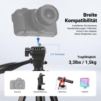 Stojan na fotoaparát a telefón NEEWER TP53, ľahký kovový cestovný statív s držiakom Cold Shoe, kompatibilný s iPhone na natáčanie videí 5
