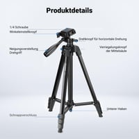 Stojan na fotoaparát a telefón NEEWER TP53, ľahký kovový cestovný statív s držiakom Cold Shoe, kompatibilný s iPhone na natáčanie videí 6