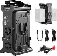 NEEWER V Mount Akkumulátor Töltő Dupla Csatornás, V Lock 100W PD USB-C Gyorstöltés, DC 48V/24V Kimenet, SmallRig Kompatibilis BP-2CH Pro 1
