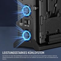 NEEWER V Mount Akkumulátor Töltő Dupla Csatornás, V Lock 100W PD USB-C Gyorstöltés, DC 48V/24V Kimenet, SmallRig Kompatibilis BP-2CH Pro 5