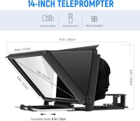 NEEWER X12 Aluminium Teleprompter Távirányítóval és App Vezérléssel, Tablet és Okostelefon Kompatibilis 6