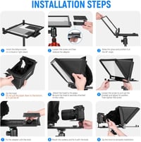 NEEWER X12 Aluminium Teleprompter Távirányítóval és App Vezérléssel, Tablet és Okostelefon Kompatibilis 5