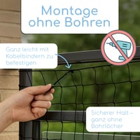 NEEZ Mreža za mačke za balkon i prozor bez bušenja 3x8m - Crna čvrsta zaštitna mreža s kompletom za pričvršćivanje - Mreža za mačke za balkon otporna na kidanje i vremenske uvjete 5