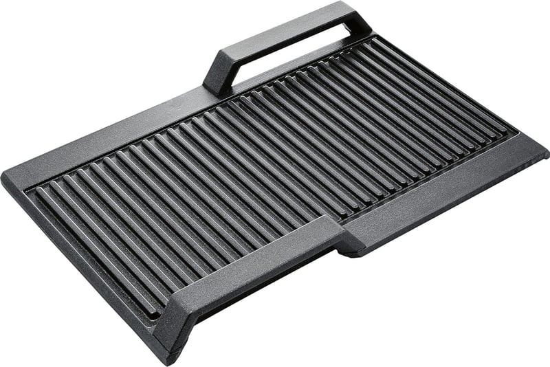 Neff Stainless Steel Grill Plate, Noir, Rectangular, Suitable for Induction, Built-in