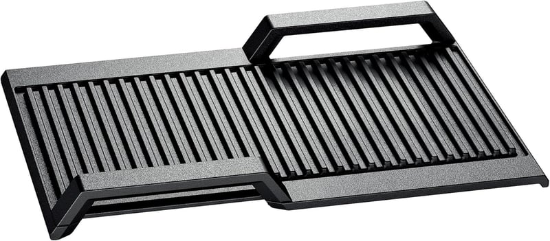 Neff Stainless Steel Grill Plate, Noir, Rectangular, Suitable for Induction, Built-in