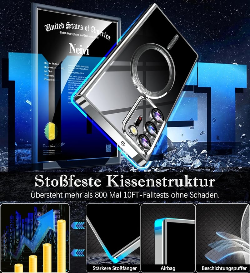 Neivi Samsung Galaxy Note 20 Ultra MagSafe tok, kameravédelem, ütésálló, katonai védelemmel
