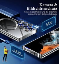 Neivi Samsung Galaxy S22 Ultra MagSafe tok kameravédelemmel, ütésálló, átlátszó, katonai védelemmel 5