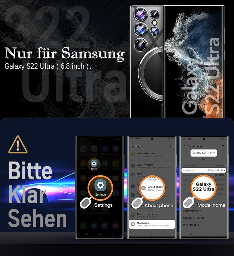 Neivi Samsung Galaxy S22 Ultra MagSafe tok kameravédelemmel, ütésálló, átlátszó, katonai védelemmel