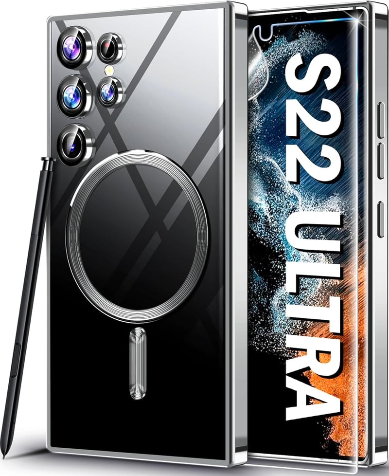 Neivi Samsung Galaxy S22 Ultra MagSafe tok kameravédelemmel, ütésálló, átlátszó, katonai védelemmel