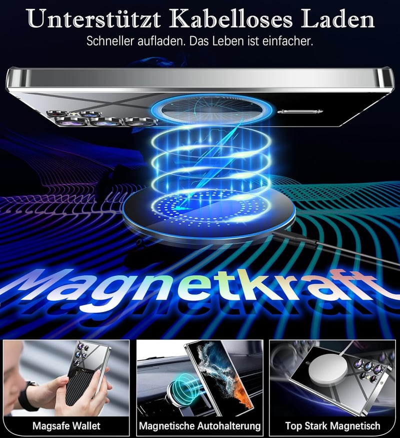 Neivi Samsung Galaxy S22 Ultra MagSafe tok kameravédelemmel, ütésálló, átlátszó, katonai védelemmel