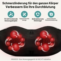 Nekteck Shiatsu masážny prístroj na krk a chrbát s funkciou vyhrievania, elektrický 3D masážny vankúš na miesenie krku, chrbta, ramien, úľava od bolesti 3