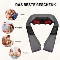 Nekteck Shiatsu masážny prístroj na krk a chrbát s funkciou vyhrievania, elektrický 3D masážny vankúš na miesenie krku, chrbta, ramien, úľava od bolesti 6