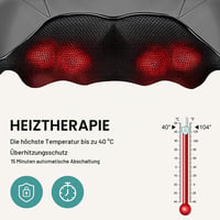 Nekteck Shiatsu masážny prístroj na krk a chrbát s funkciou vyhrievania, elektrický 3D masážny vankúš na miesenie krku, chrbta, ramien, úľava od bolesti 4