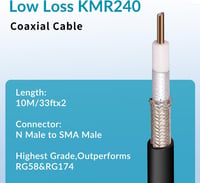 Nelawya 5G/4G LTE Kültéri Antenna MIMO 698-3800MHz 12dBi SMA/TS9 10m Kábellel 4