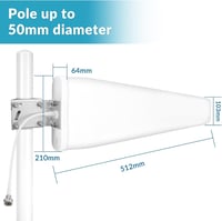 Nelawya 5G/4G LTE Kültéri Antenna MIMO 698-3800MHz 12dBi SMA/TS9 10m Kábellel 2