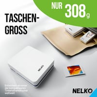 Nelko PP01 Prenosná mini fototlačiareň pre smartfóny, biela, atramentová tlačiareň štítkov pre iOS a Android, 20 listov samolepiaceho fotopapiera 2