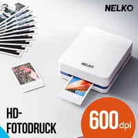 Nelko PP01 Prenosná mini fototlačiareň pre smartfóny, biela, atramentová tlačiareň štítkov pre iOS a Android, 20 listov samolepiaceho fotopapiera 5