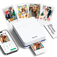 Nelko PP01 Prenosná mini fototlačiareň pre smartfóny, biela, atramentová tlačiareň štítkov pre iOS a Android, 20 listov samolepiaceho fotopapiera 1