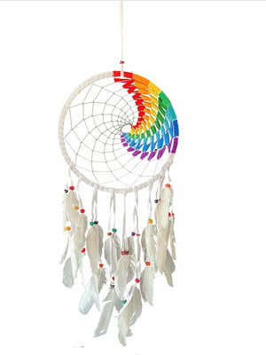 NELUHA Hvatač snova Yin Yang bijeli 22 cm – set od 3 komada + 3x hvatač snova