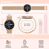 Nemheng Női Okosóra 1.32" Érintőkijelzővel - Bluetooth Hívás, IP67 Vízálló Fitneszkövető, Alvásfigyelő, Pulzusmérő, Vérnyomásmérő, 19 Sportm 7