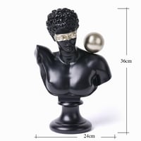 NENBOLEC Busta gréckej Venuše – moderná abstraktná figúrka, čierna, 36 cm – dekorácia na poličku, stôl, darček 6