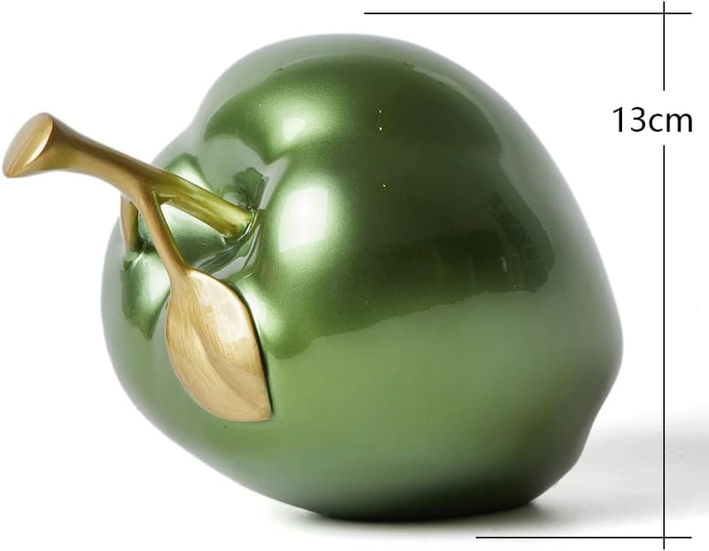 NENBOLEC Zöld alma absztrakt modern szobor dekoráció 18 cm nappaliba hálószobába ajándéknak étkezőbe