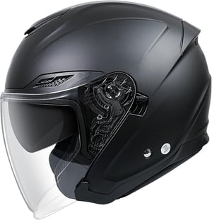 Cască moto jet NENKI, certificare ECE 22.06, cu vizieră dublă și parasolar, negru mat, mărimea L, cască open-face pentru bărbați și femei