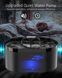 Fântână de băut automată pentru pisici Nenozi 2,2 L cu pompă ultra-silențioasă, filtru cu cărbune activ și lumină LED, pentru pisici și câini 4