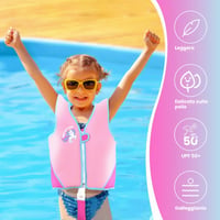 NEO-SPLASH Detská plavecká vesta s nastaviteľnými bezpečnostnými popruhmi, pre deti od 3 do 6 rokov, ružová - Vesta na učenie plávania pre malé deti 2