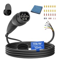 Nabíjací kábel NeoLenta typu 2 s otvoreným koncom 11 kW 10 m, náhradný kábel pre Wallbox 16 A 3-fázový 1