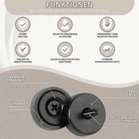 Neosmuk 20mm Neodímium Mágnes Fekete 4db - Fal, Tábla, Ajtó, Konyha, Iroda 7